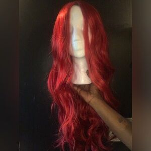 Red 26 inch Synthetic Wig